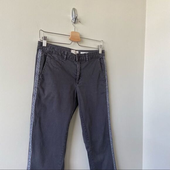 Anthropologie-chino Dark Grey Aztec Side Stripe Trouser (Size:26) - Picture 4 of 10